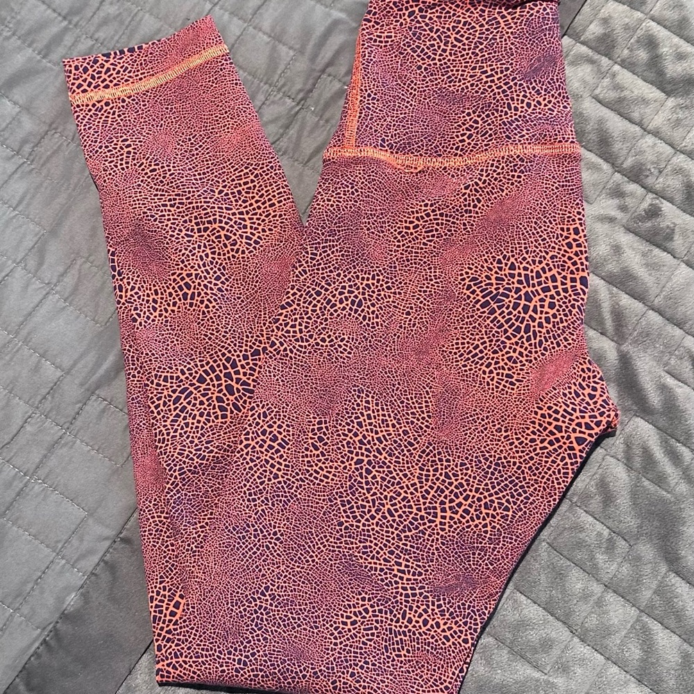 Lululemon Athletica Pink and Orange Textured Leggings